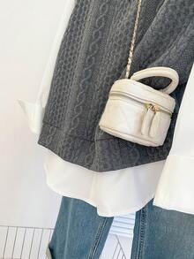 Resyla 大码休闲纯色背心和衬衫两件套