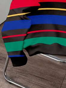 Manfinity Joysei Men's Colorful Striped Crew Neck Sweatshirt - Multicolor - View 3