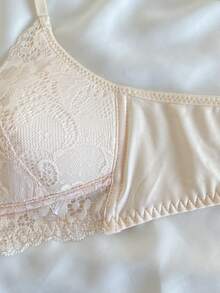 Teen Girls Bras And Bralettes-Pack Of 4 Wireless Lace Bralette Soft Cup Adjustable Straps Removable Padding Light Support Everyday Comfort Seamless Invisible Underwear Set Black Nude Elegant Floral Design Youthful Gift Holiday 2026 Versatile Layering Roundneck Longsleeve Skirt Lingerie Cute Bra Set - Multicolor - View 5