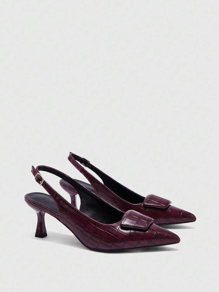 CUCCOO BIZCHIC Women's Fashion Versatile Elegant Commuter Buckle Pointed Toe Pumps For Christmas