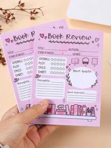 1/2/4/6/8本装书评记事本，5.5 x 3.9英寸，自粘式小记事本，阅读笔记用品，每本40页。 - 彩色 - 查看 7