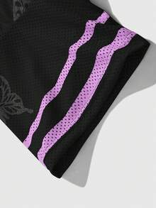 Manfinity Campus Court 休闲宽松透气短袖男士时尚印花T恤 - 彩色 - 查看 4