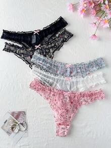 PetitDoll 5pcs/Pack Plus Size Women Sexy Panty Sets - Multicolor - View 6