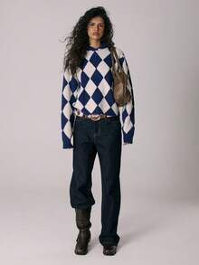 MUSERA 针织菱格纹抽绳连帽衫 休闲可爱秋冬舒适居家针织衫 Coco Cloud - 彩色 - 查看 5