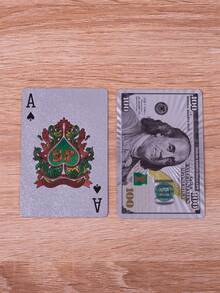 豪华扑克牌 - 防水 - 魔术和派对娱乐的理想之选，PVC材质更适合派对使用，创意玩具，卡牌和扑克系列，德州扑克 - 銀色 - 查看 5