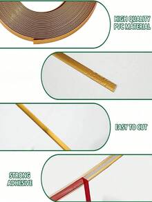 1 Roll Of Self-Adhesive Photo Frame Strip, Edge Pressing Strip, Beautiful Seam Strip, Waistline, Border Strip, Wallpaper, Wall Cloth, Edge Sealing Strip, Decorative Sticker - Multicolor - View 14