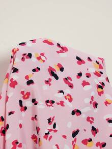 SHEIN 女士夏季收腰孕妇度假约会碎花无袖吊带连衣裙 - 粉色 - 查看 9