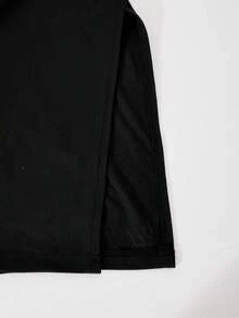 SHEIN 2pcs/Set Teen GirlKnitted Black Cropped Top And Long Skirt Casual Outfit