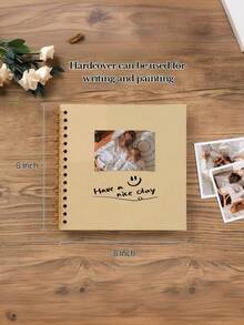 SHEIN 8x8英寸/10x10英寸DIY剪贴簿相册40页/20张精装牛皮纸剪贴簿相册纪念册适用于婚礼和周年纪念家庭 - 黃色 - 查看 3