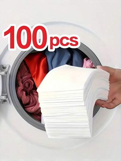 100pcs Color Color Catcher Laundry Sheets - Anti-Color Transfer Agent And Absorbent Cloth, For Use In Washing Machines, To Prevent Color Loss, Enhance Garment Protection, Laundry Room Accessory