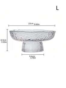1pc Hammered Glass Fruit Plate Home Living Room Snacks Candy Plate Dry Fruit Plate Creative Snack Plate - Clear - View 9