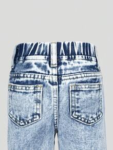 Quần Jeans Denim Cho Bé Gái, Dáng Rộng, Ống Rộng, Chất Liệu Denim Cotton Thoải Mái, Thêu Hoa, Đa Năng Cho Mặc Hàng Ngày, Thu/Đông - Rửa nhẹ - Xem 9