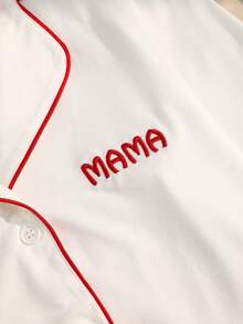 FamilyFrolics 两件套红白撞色领圣诞睡衣套装，舒适柔软，亲子睡衣 - 紅白色 - 查看 3