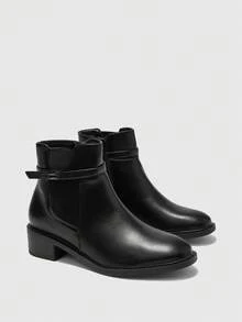 CUCCOO BIZCHIC 女士时尚百搭粗跟踝靴 - 黑色 - 查看 7