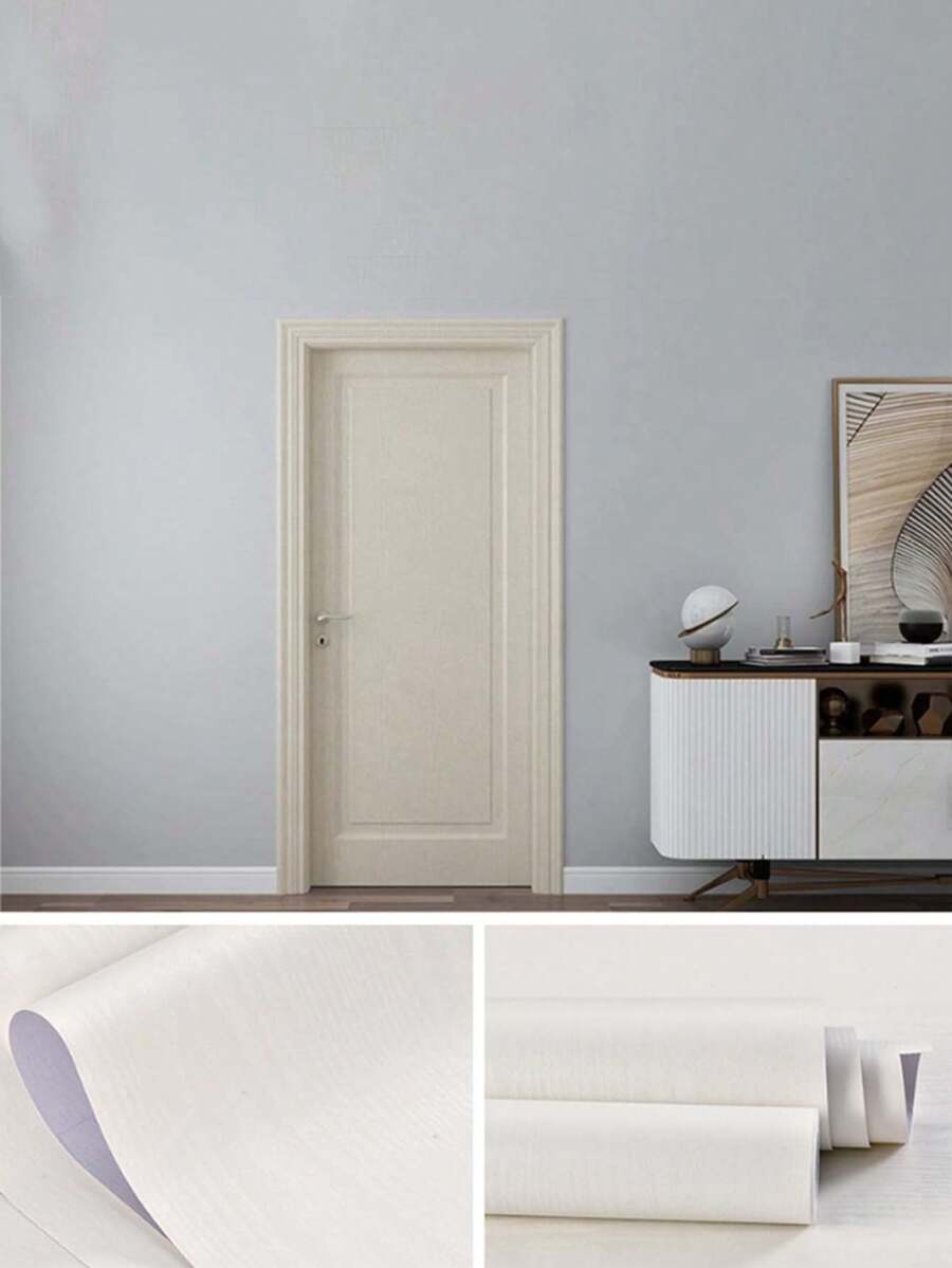 1 Roll Of 40cm Wide PVC Material Waterproof Wood Grain Refurbished Sticker, Suitable For Various Stove And Cabinet Wall Decorations - Beige - View 1