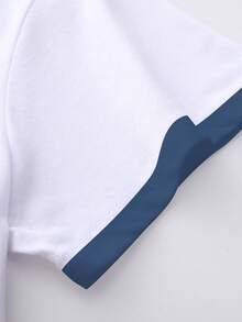 Resyla Plus Size Color Block Heart Print Studded Decor Round Neck Short Sleeve T-Shirt - White - View 4