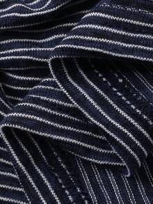 DAZY Women's Striped Shawl Collar Long Sleeve Casual Versatile T-Shirt,Going Out Tops For Women - Blue - View 7