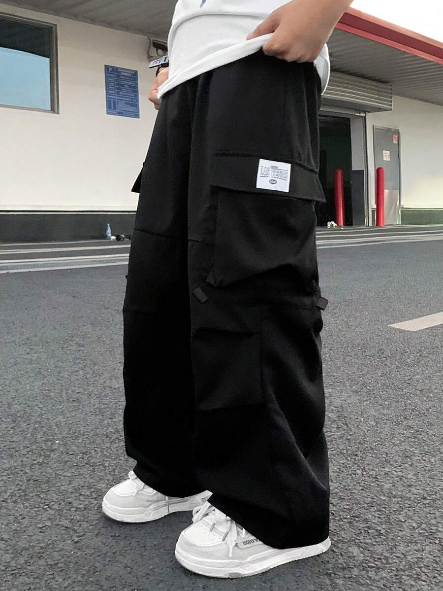 Pantalon droit ample en tissu imprimé, confortable et décontracté pour les garçons préadolescents. Convient pour l'école, le jardin, la plage, les anniversaires, le printemps, l'été, l'automne et l'hiver - Multicolore - Voir 1