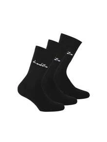 Diadora Sports Socks Soft Elastic Cushioned Outdoor Gym Casual D9655-200 - Negro - Ver 1