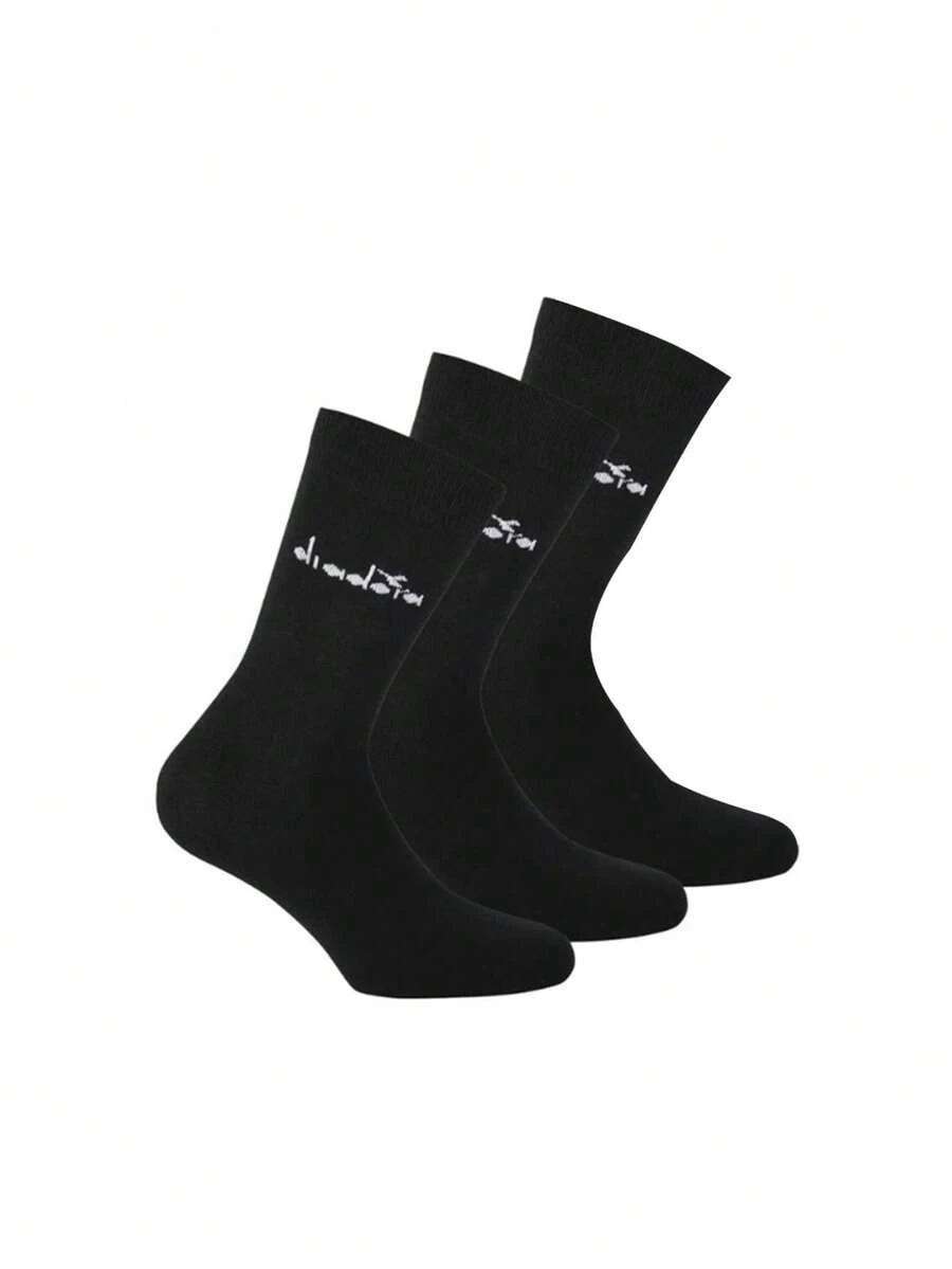 Diadora Sports Socks Soft Elastic Cushioned Outdoor Gym Casual D9655-200 - Negro - Ver 1