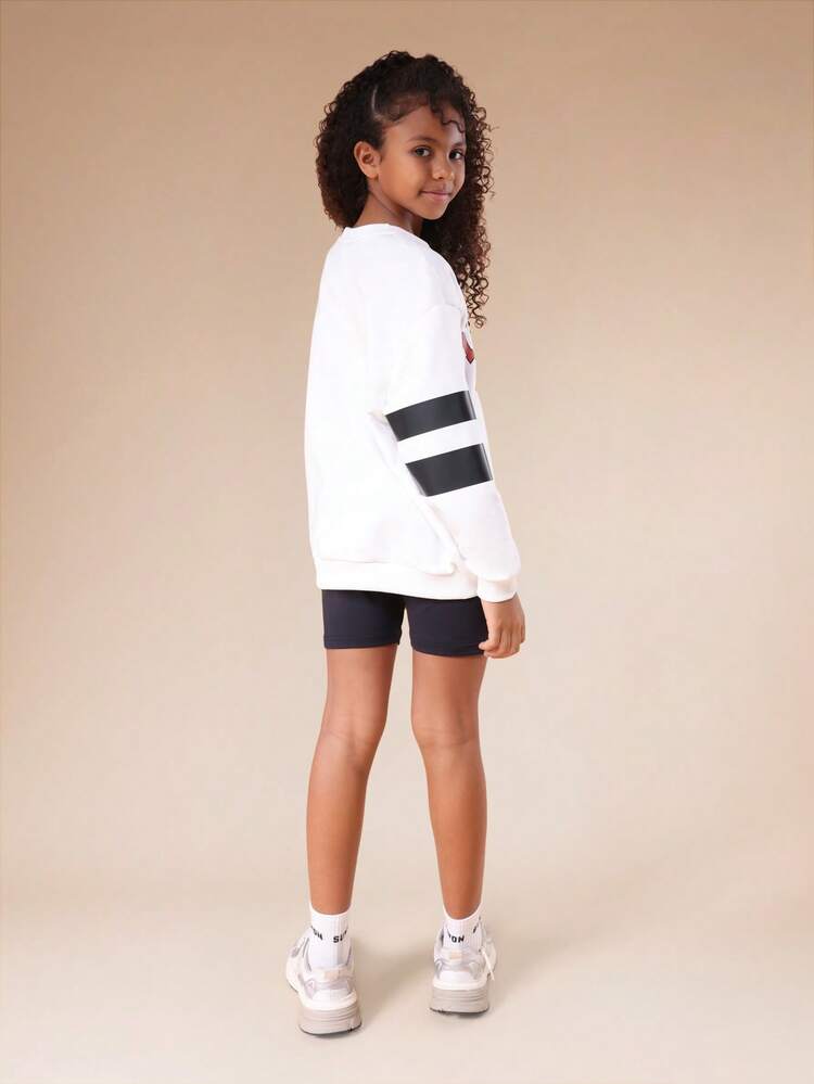 Graphic Sweatshirt And Cycling Shorts Set