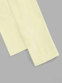 SHEIN EZwear 2 件套休闲纯色百搭露背圆领长袖短款修身女式 T 恤，适合春秋季节 - 彩色 - 查看 3