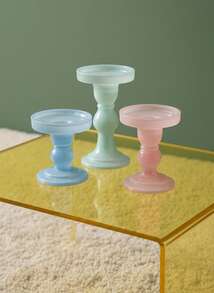 Joivida 1个玻璃烛台，透明水晶烛台，适用于蜡烛，优雅烛台，玻璃烛台，适合餐桌中心装饰，婚礼派对，圣诞节，感恩节，抛光工艺，圣诞节，情人节 - 彩色 - 查看 5