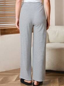 SHEIN Maternity Casual Striped High Waist Lounge Pants Comfy Pants Loungewear Women Pajama Pants Pregnancy Pants,Maternity Clothes,