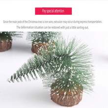 Snow Green Mini Artificial Christmas Tree, Christmas Tree Pack Small Trees With Wooden Base, Desktop Decor For Christmas, Winter Home, Winter Christmas Decorations Furniture - Dark Green - View 5