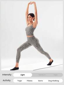 GLOWMODE 24" FeatherFit™ Leopard Love To Move Leggings Low Impact Daily Valentine's Day Love - 彩色 - 查看 5