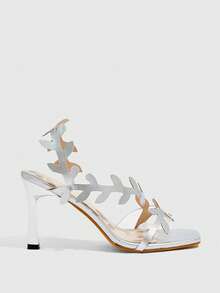 CUCCOO SZL Women's Square Toe Fashion High Heel Sandals For Party - Silver - View 2