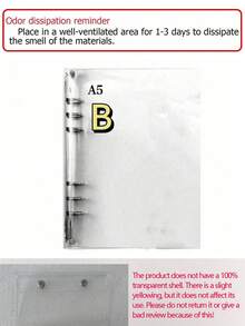 1 件透明活页封面，简易多用途活页笔记本活页夹，适用于办公室、学生、返校、学校用品 - 無色 - 查看 8