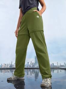 In My Nature Women's Detachable 2-Section Outdoor Camping Hiking City Commute Pants - Army Green - View 6