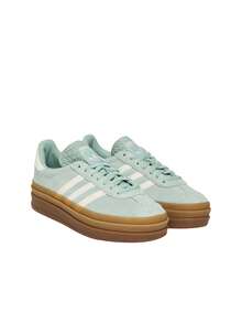 Adidas Gazelle Bold 女鞋 灰绿色/生胶底 JS3902 - 灰綠色/米白色/膠綠色 - 查看 2