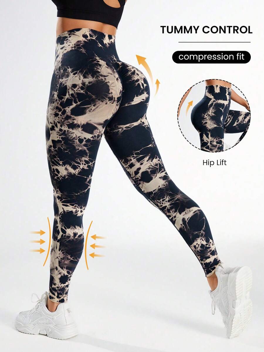Core Rhythm Women's Tie Dye Sports Leggings Yoga Pants - Multicolor - View 1
