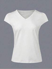 EMERY ROSE Women's Solid Color V-Neck Camisole, Minimalist And Fashionable, Suitable For Summer