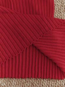 Anewsta Plus Size Women's Elegant 100% Pure Wool High-End Quality Sweater - Red - View 8