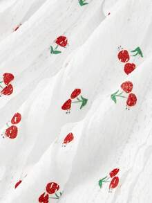 SHEIN MOD 休闲可爱樱桃印花吊带背心，夏季 - 紅白色 - 查看 5