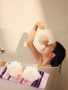 10pcs Super Exfoliating Loofah Puffs - Home Spa Shower Sponge Bath Ball Pouf Mesh Brush - Rich Foams Bubble Face Body Scrubber Rich Foams 4pcs Exfoliating Shower Loofah Puffs - Bath Spa Pouf Mesh Brush Scrubber Ball For Face Body - Multicolor - View 6