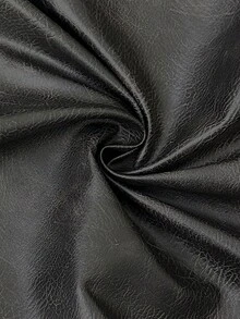 SHEIN BAE BAE 女式复古时尚落肩宽松拉链夹克，适合秋季棕色仿皮斑驳纹理水洗 PU 做旧服装圣诞女装冬季女装万圣节女装 - 黑色 - 查看 7