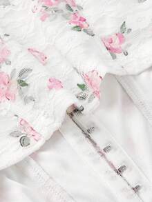 SHEIN MOD 女士蕾丝印花抹胸上衣