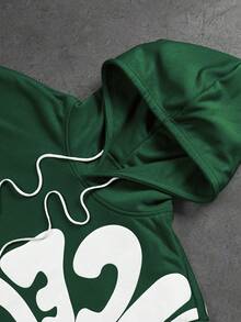 PAVTROS 2pcs Men's Casual Hooded Sweatshirt And Drawstring Pants Set - Dark Green - View 5