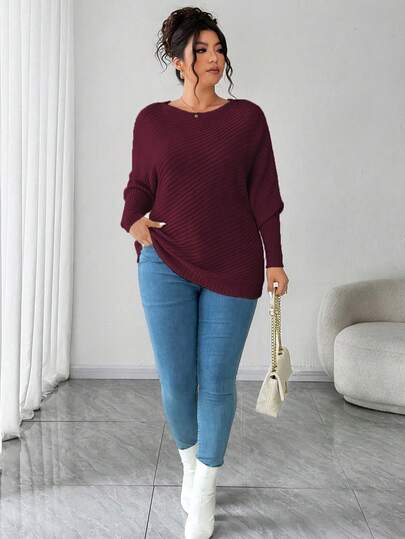 Elenzga Suéter holgado y casual de manga larga con hombros descubiertos, talla grande, adecuado para exteriores, invierno