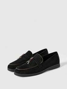 Sleekvia Women's Metal Decor Fashion Casual Commuting Versatile Shoes For Christmas - Black - View 10