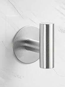 1个现代不锈钢浴室挂钩，耐用衣架，无需钻孔，防水防锈，时尚壁挂式毛巾和浴球架 - 彩色 - 查看 9