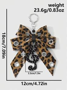 ROMWE Grunge Punk 1pc Y2K Retro Punk Chic High-End Dark Gothic Style Black Leather Double-Layer Hollow Bowknot Star Cross Pendant DIY Keychain Bag Charm, Suitable For Women, Daily Wear Or Gift - Multicolor-11 - View 13