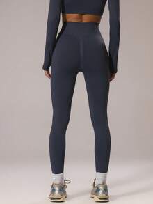 Musera Sport Sport Seamless Scrunch Bum Leggings Padel Winter Activewear Sport Gym Workout Explorer - Navy Blue - View 4