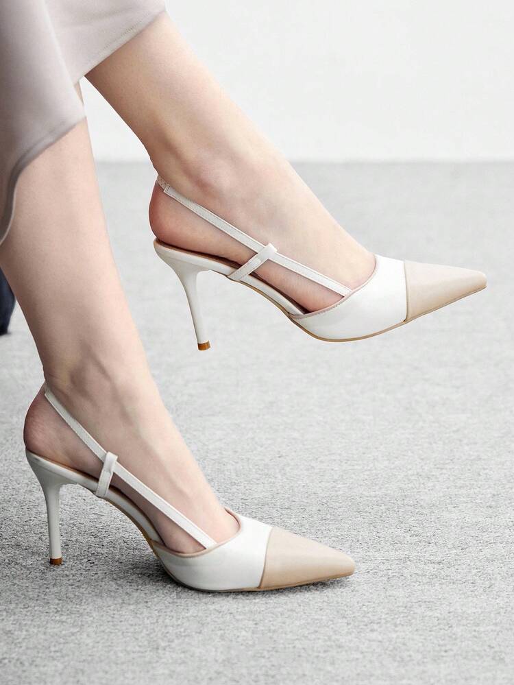 CUCCOO BIZCHIC Women's Pointed Toe Buckle Design Fashionable High Heels, Versatile For Daily Wear For Christmas