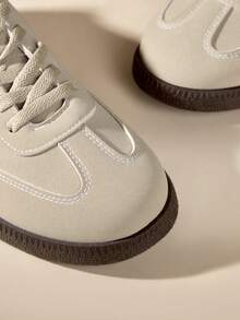 CUCCOO EASI 休闲舒适系带平底男士运动鞋，适合日常穿着 - 卡其色 - 查看 2