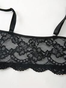 DesireSculpt 大码女士性感蕾丝拼接前扣内衣 - 彩色 - 查看 7